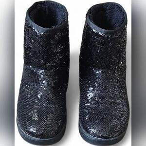 Sequin Black Ankle Boots